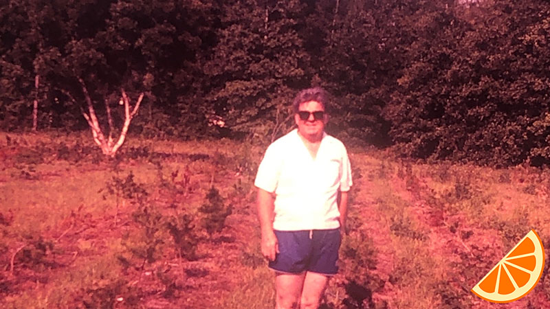 Jim Lee in front of newly planted Orange Trees in The 80's
